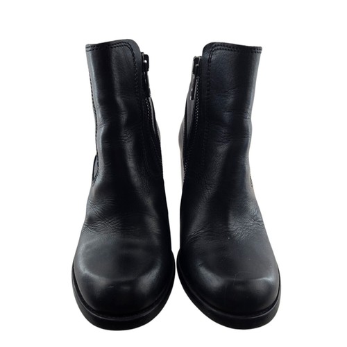 Allsaints Ankle Boots Women 7 37 Black Leather Block Heel Rock And Roll Designer - Picture 6 of 13