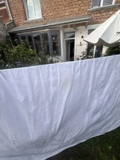Set 3 Antique Matisse French Belgian sheets White Fabric Curtains Table Cloths