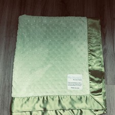 My Blankee Green Minky Dot Circles Baby Blanket Silky Satin Edge Blanket USA