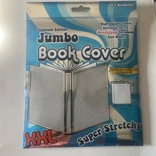 1 Jumbo Book Cover XXL Super Stretchy Fits 10x15" And smaller GREY Fast Shipping