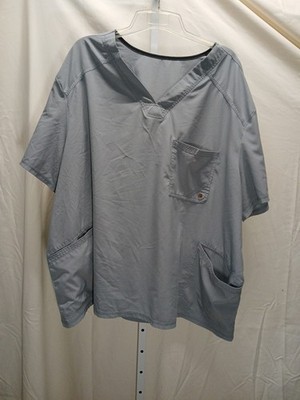 Scrubs Top, Gray. Size 5XL 3 Pockets With Spandex Sides.  (F14)