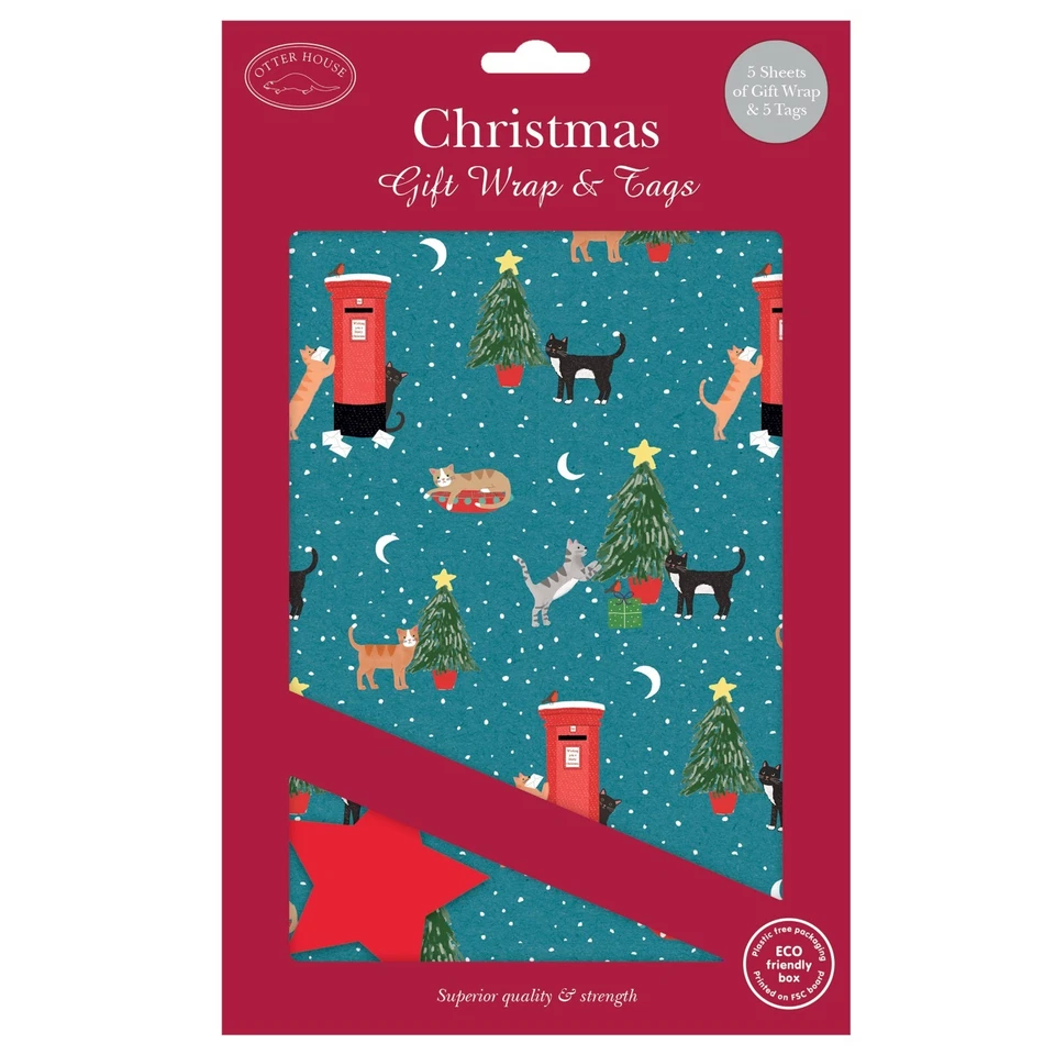 Cat Christmas Wrap & Tags - Posting Time - Sale For Our Animal Charity - Image 3 of 3