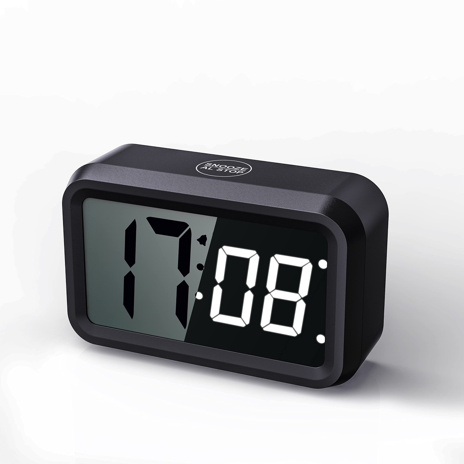 Hybrid Alarm Clock with 1.2 LED & 1.8 LCD Display Battery Operated Auto Dimming-image