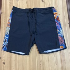RVCA Mens Sz 34 Board Shorts Swim Trunks Black w/ Floral Design