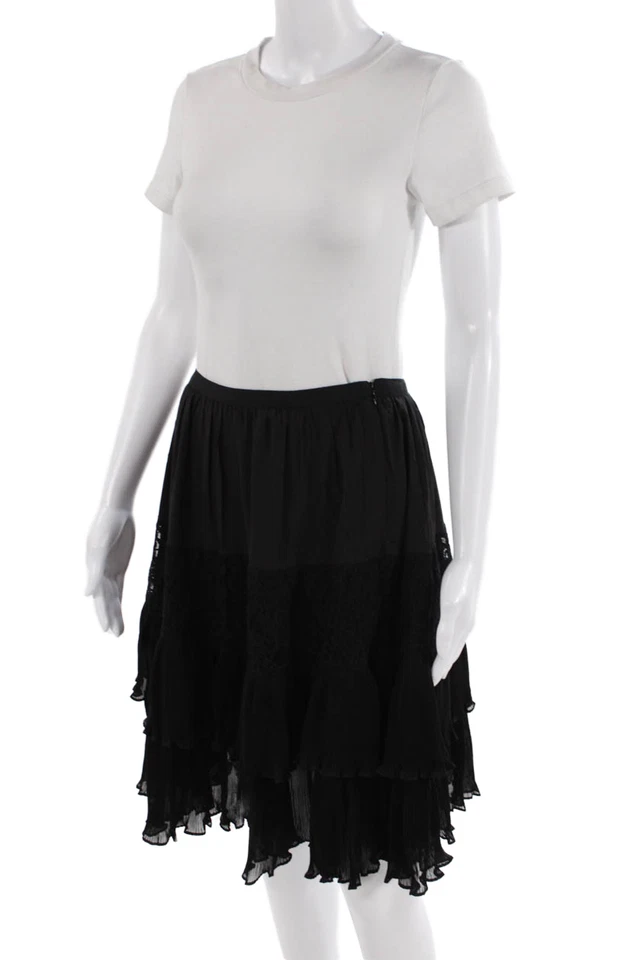 Falda French Connection Mujer Clandre Mezcla Encaje Negra Talla 6 Foto 2 de 4