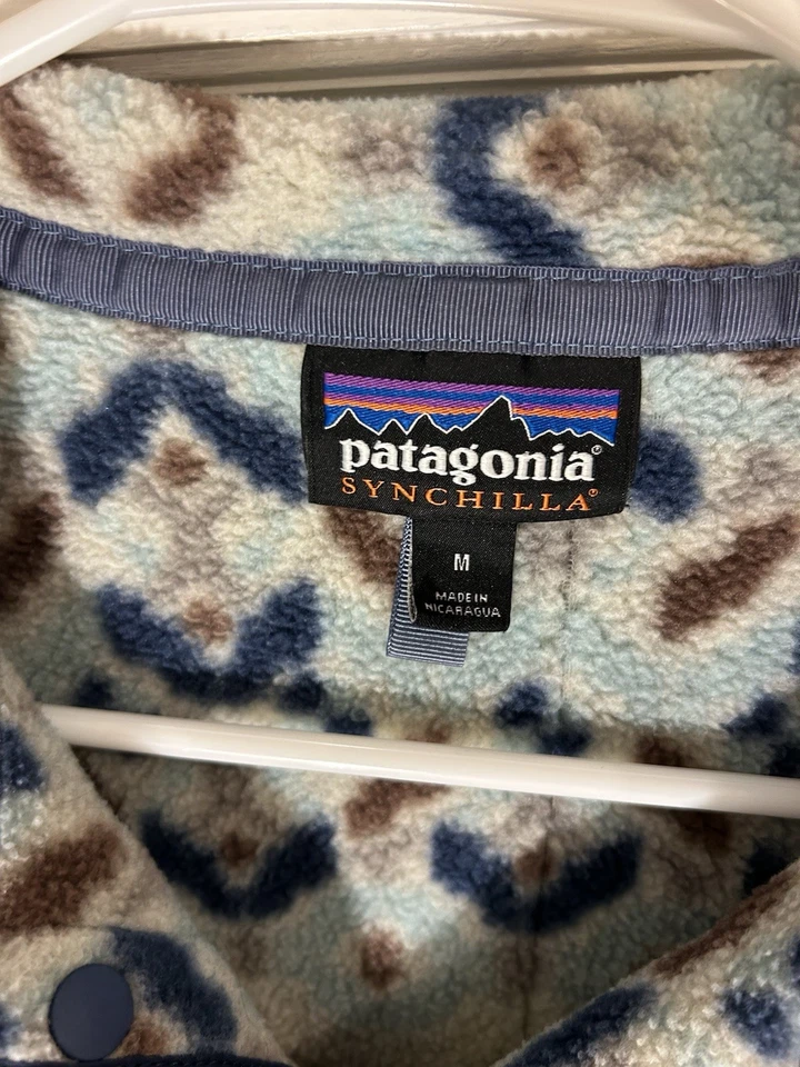 Vellón Patagonia Synchilla Snap-T ¡¡RARO!! Cluster de tundra mediano azul cielo grande Foto 2 de 4