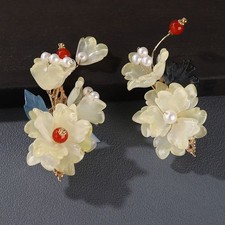 Chinese Style Hairpin White Magnolia Hanfu Headpiece Traditional Hair Accessory