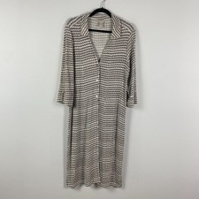 Chicos Travelers Printed Duster Cardigan Jacket Size 1 US Medium Slinky Knit