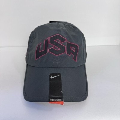 Nike Swoosh USA Olympic Team Hat Featherlight Nike Dri-Fit Grey London 2012 RARE