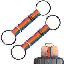 2Pcs Luggage Straps Bag Bungee Suitcase Adjustable Elastic Belt Colorful-2Pcs