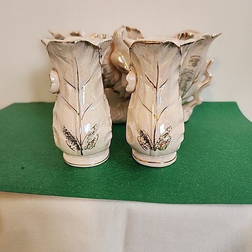 Set consolle e candele vintage porcellana rosa e oro Giappone shabby chic art deco - Foto 15 di 15