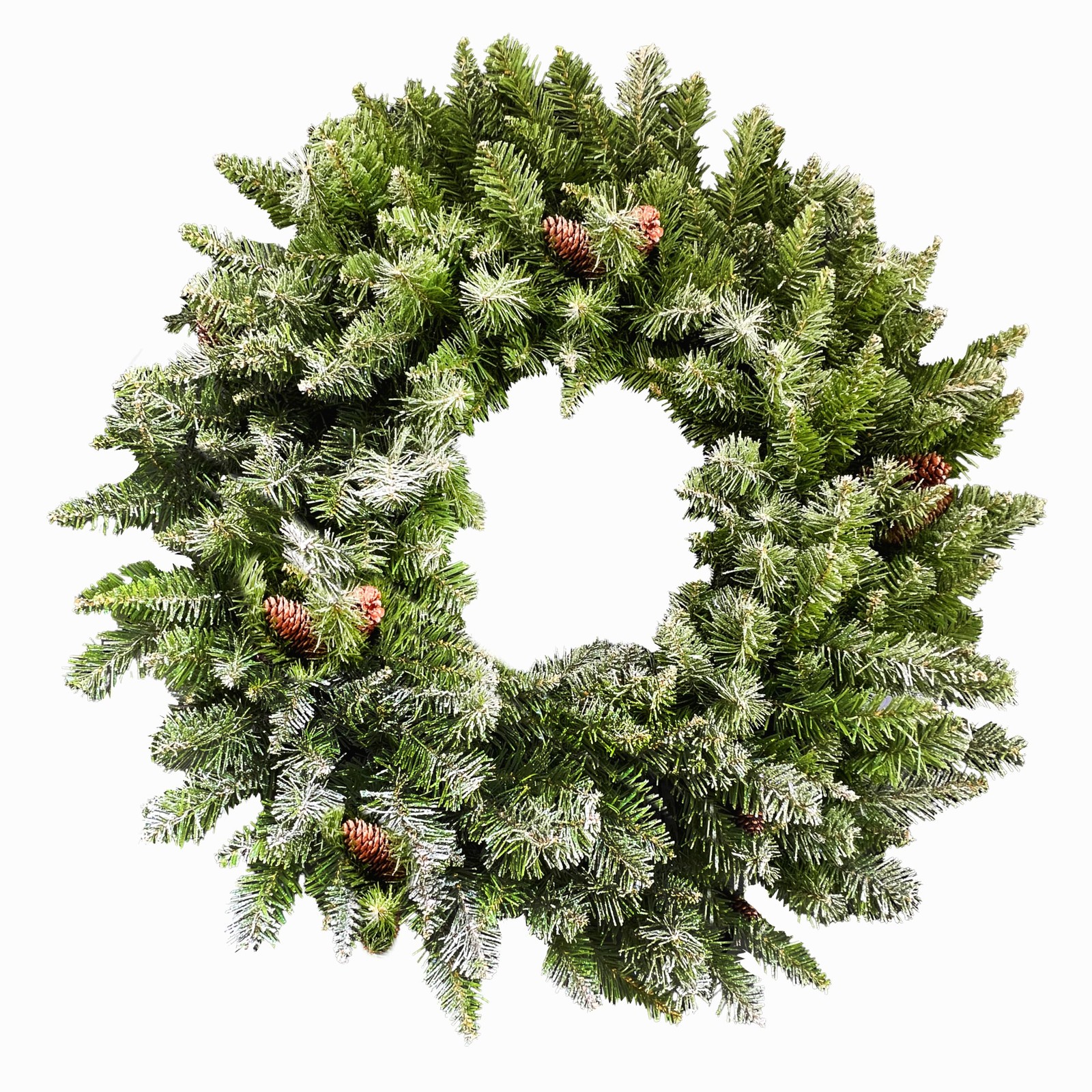 36-Inch Frosted Pine Wreath with Pinecones for Door Hanging No Lights FFWRA036-0SN