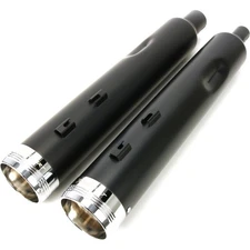 Rinehart Black 4.5" Motopro 45 Slip-On Mufflers w/Chrome End Caps - 500-0111TC