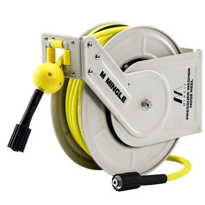 #ad Retractable Pressure Washer Hose Reel 1 4quot; × 60ft Power Washer Hose Reel Au... $194.85