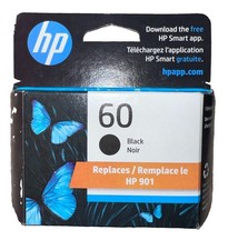 Genuine HP 60 Black Ink Cartridge CC640WN EXP 10/2026 Sealed Box
