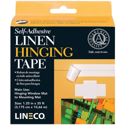 Lineco selbstklebendes Leinen-Scharnierband - weiß 1,25 Zoll x 35 Fuß - L5331015