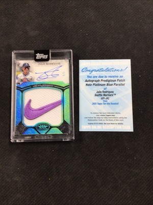 2025 Topps Tier 1 Auto Prodigious Patch Nike Swoosh 1/1 Julio Rodriguez Mariners