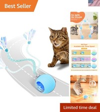 Rechargeable Interactive Cat Toy for Indoor Cats: Automatic Rolling Ball - Blue