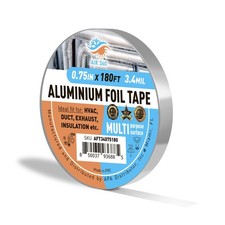 Aluminum 0,75" x 180 ft High Temperature Foil Duct Tape, HVAC Cold Weather 3/...
