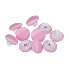 10pcs Fabric Cloth Covered Button 10mm Round Plastic Sewing Buttons, Pink