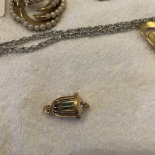 Monet Pirate Treasure Chest Trunk Charm Gold Tone Vintage Opens