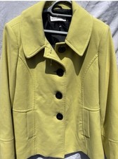 Ladies Wardrobe Lime Green Winter Half Coat Jacket Lined Size Uk16 Good Cond
