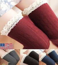 Cotton Girls Ladies Women Thigh High Over the Knee Socks Long Stockings Warm USA