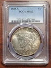 1935-S Peace Dollar PCGS MS-62 Last Year Peace Dollar Slabbed Certified MS62