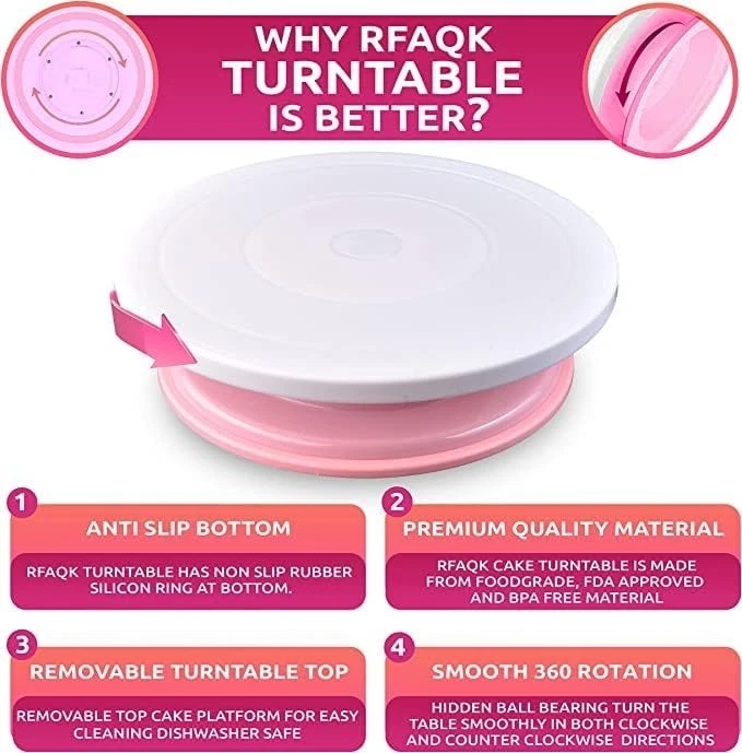 35PCs Cake Turntable and Leveler-Rotating Cake Stand with Non Slip pad-7 Icing - image 4 of 4