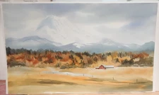 MARLENE MARCZEWSKI MT RAINIER LARGE ORIGINAL WATERCOLOR LANDSCAPE PAINTING 1991