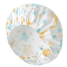 Women's Waterproof Shower Cap Set - 6 PCS Reusable Double-Sided Elastic Caps