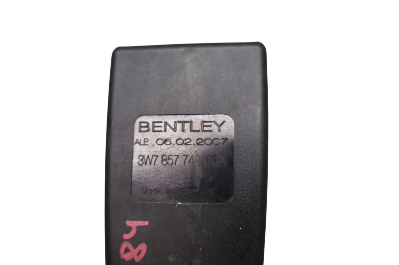 06-12 Bentley Continental Front Left Driver Side Seat Belt Buckle Black Oem