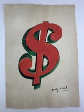 Andy Warhol COA Art Painting Original Drawing Vintage Paper Signed