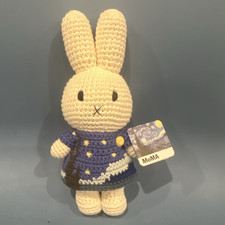 MoMA Miffy Crochet Plush Bunny Doll Starry Night Dress 10h x 4w x 2 in d