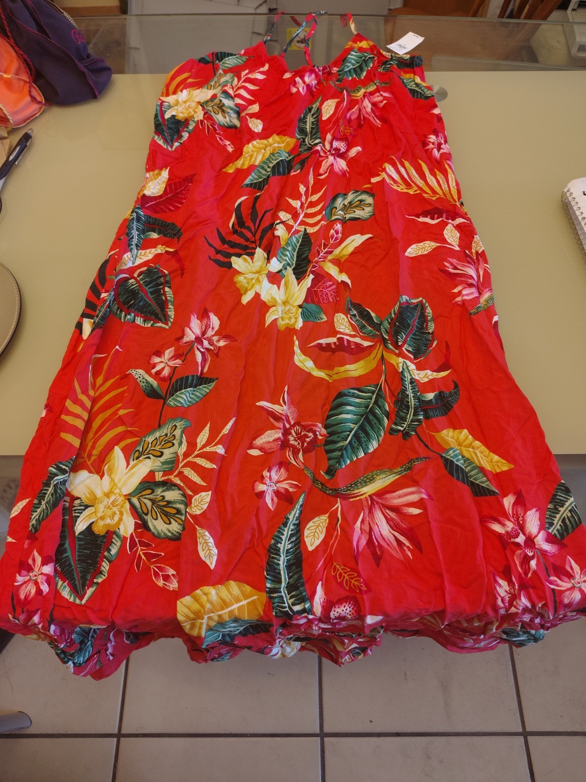 NWT Spaghetti Strap V-neck Tropical Old Navy Maxi Dress Size M