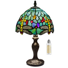 Miaoke Stained Glass Table Lampstained Glass Crystal Bead Style Table Light