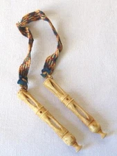 ANTIQUE Sewing Knitting NEEDLE GUARDS, Chatelaine Tool, Original Ribbon