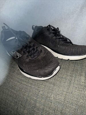 Skechers Herren Größe 8 UK gebraucht unerwünscht schwarz Schnürsenkel Dual-Lite Scruffs Garten