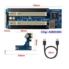 PCI-E Express X1 to Dual PCI Riser Extend Adapter Card With USB 3.0 Cable