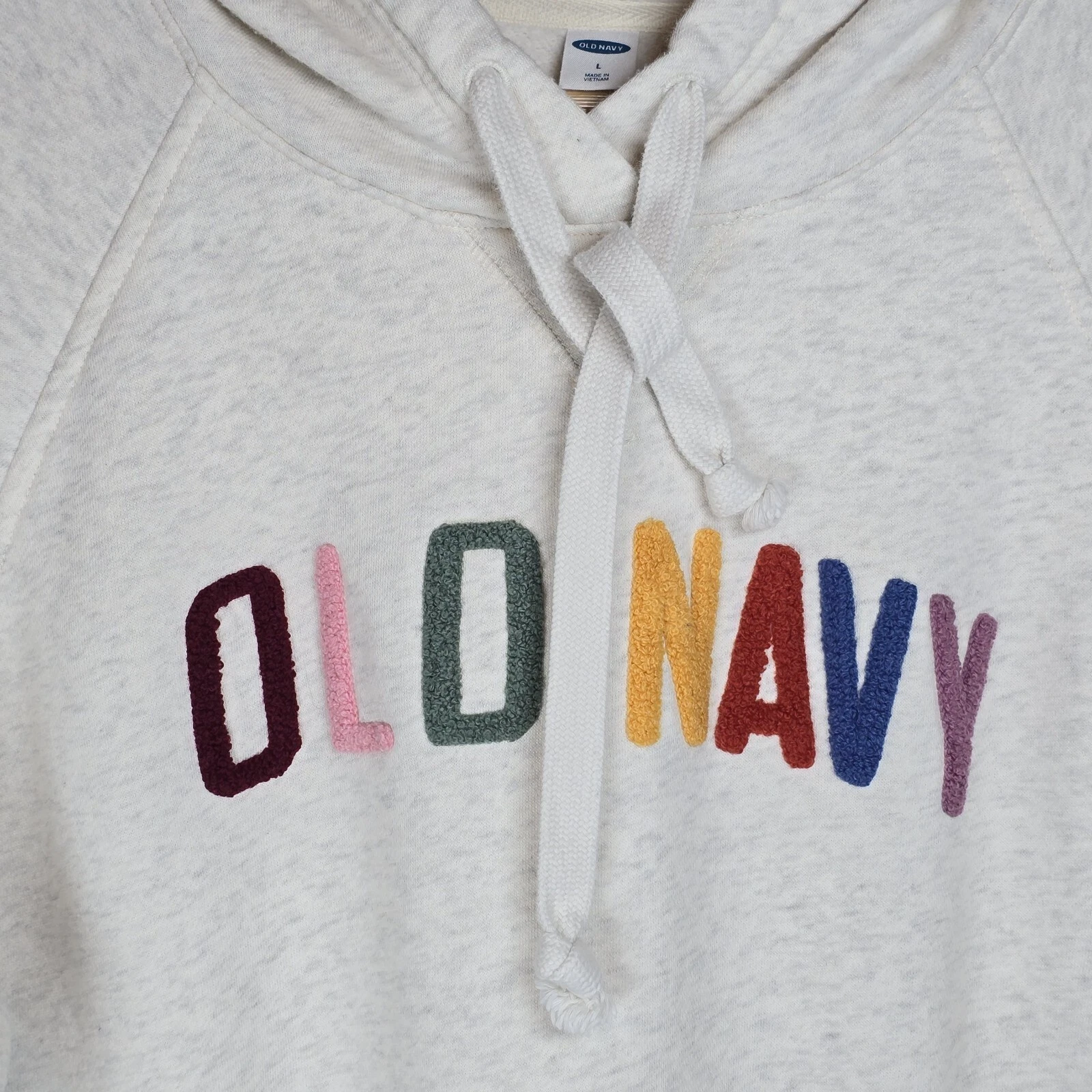 OFF WHITE Felpa con cappuccio manica lunga stampa sherpa marina vecchia taglia large panna