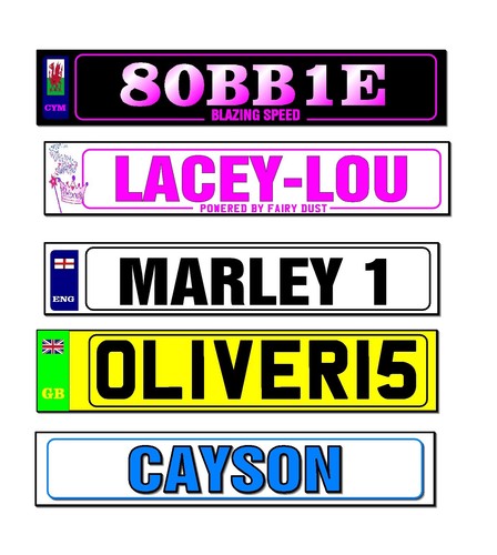 two kid/baby personalise Number plates fits Land Rover Discovery ride/sit/on Car - Picture 10 of 19