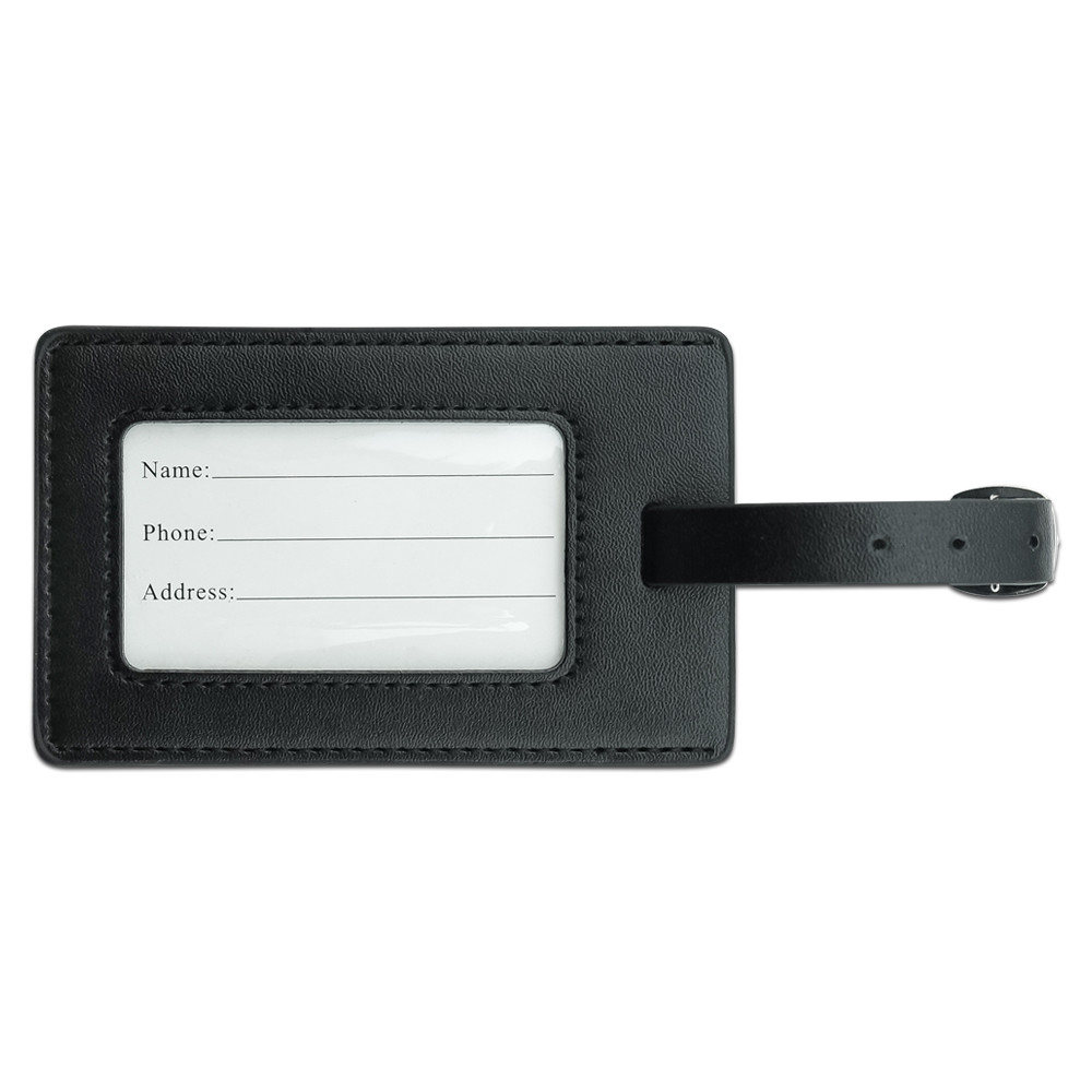 Firefighter Fire Rescue Maltese Cross Rectangle Leather Luggage Card ID Tag