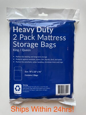 2 Pack Mattress Storage Bag KING/QUEEN Heavy Duty Protective Cover Pemberly Row