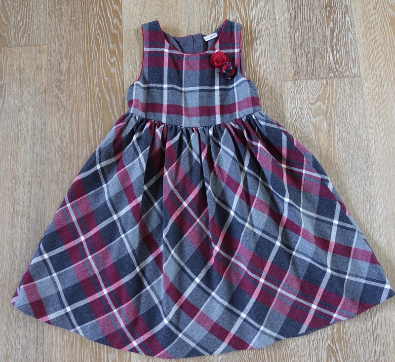 DOLCE & GABBANA Girls Tartan Virgin Wool Dress Size 9-10 EUC