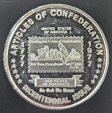 Articles Of The Confederation 1 Oz 999 Pure Silver Coin America Freedom Round 89.00 per troy oz