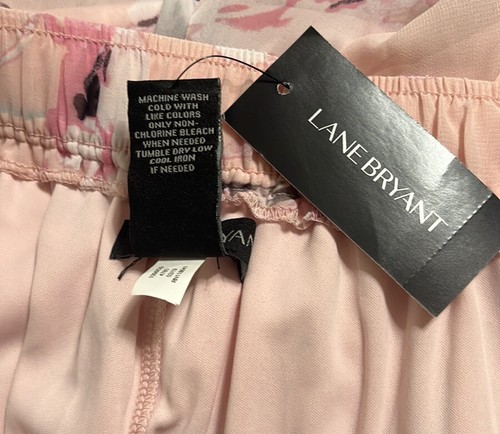 Lane Bryant Blue/Pink Floral Hi-Lo Elastic Waist Chiffon Ruffle Skirt Sz 18/20 - Picture 4 of 6