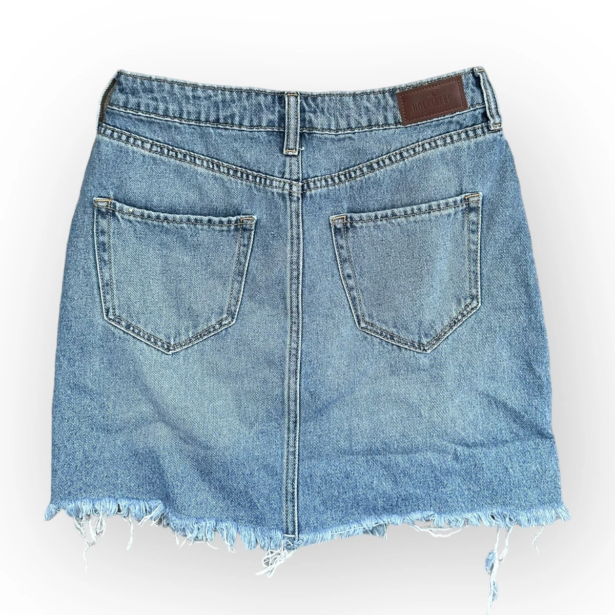 Hollister blue jean skirt cheap