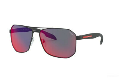 Brand New Prada Sport  Sunglasses PS 51VS DG0 9Q1 Black Rubber/Mirror Blue Red