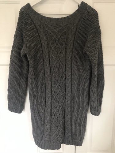 Open Back Knit Grey Long Sleeve Jumper 