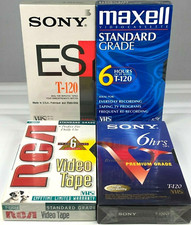 Lot of 4 Sealed T-120 VHS Blank Video Tapes 6 Hours Each Sony Maxell RCA New